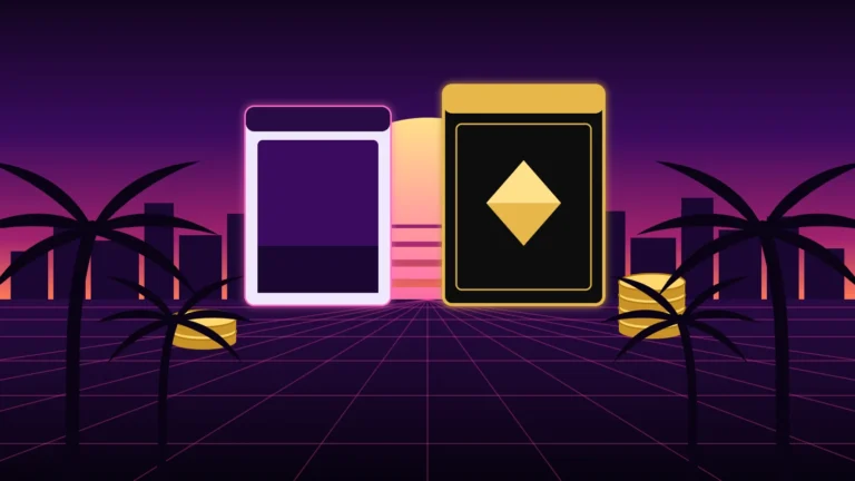 Ilustración sobre el precio y las ediciones de GTA 6: una caja estándar y otra especial dorada con monedas, en estilo neón